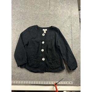 Covington Women's SP Pea Button Up Jacket Long Sleeve Cotton Preppy Coquette VTG